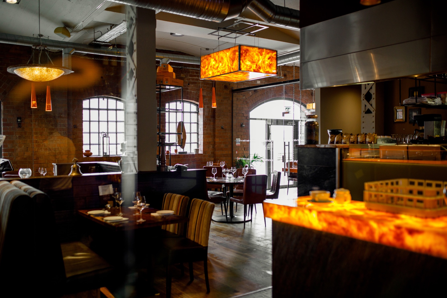 Candlelit dining room at Rasoi Waterfront